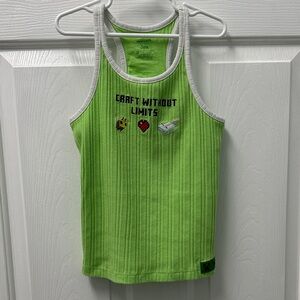 Girls' Neon Green Ribbed Tank Top - Craft Without Limits